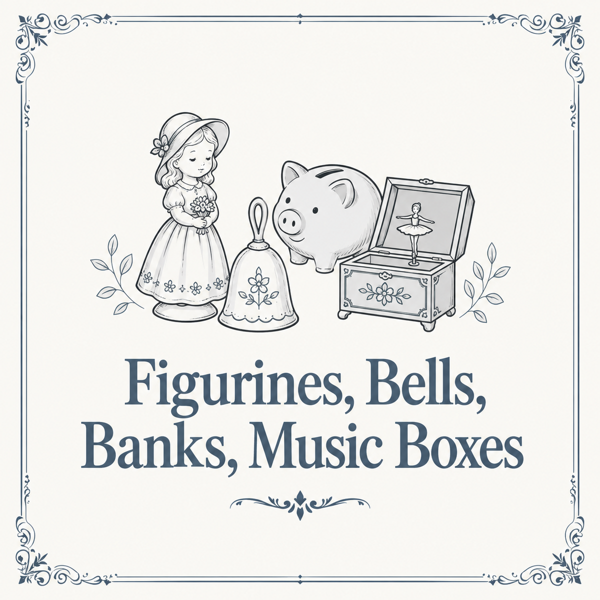 Figurines, Bells, Banks, Music Boxes