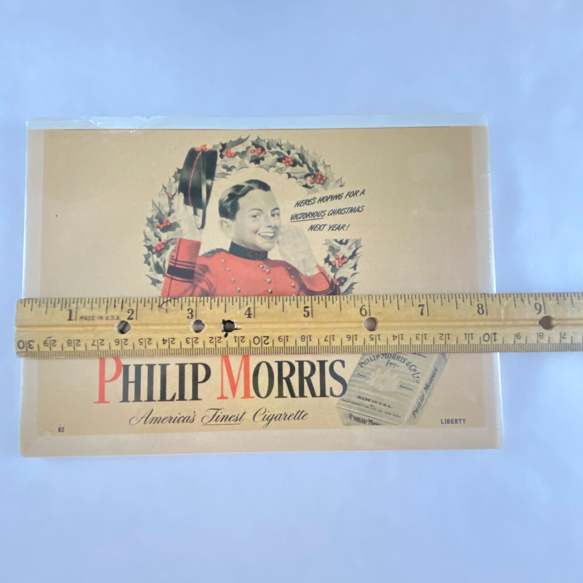 Vintage Christmas Cigarette Advertising Lot Of 2 Philip Morris & Chesterfield
