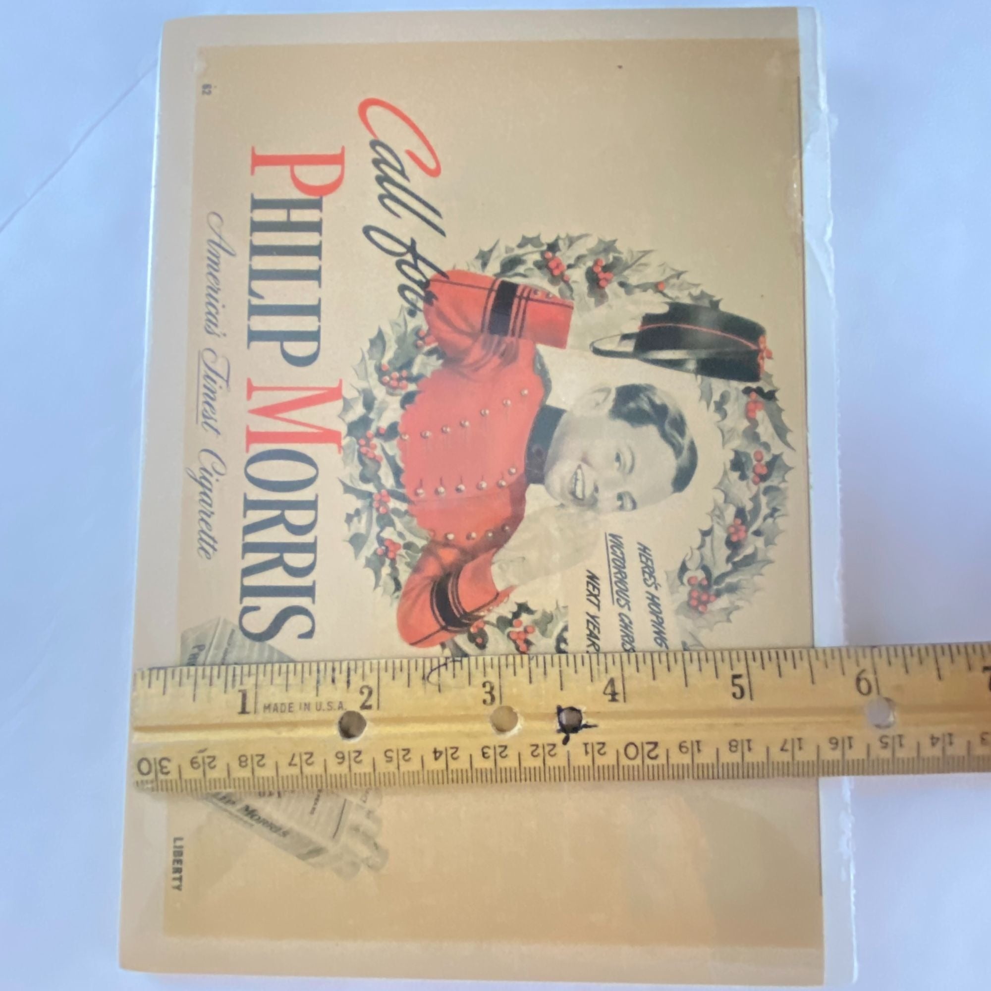 Vintage Christmas Cigarette Advertising Lot Of 2 Philip Morris & Chesterfield
