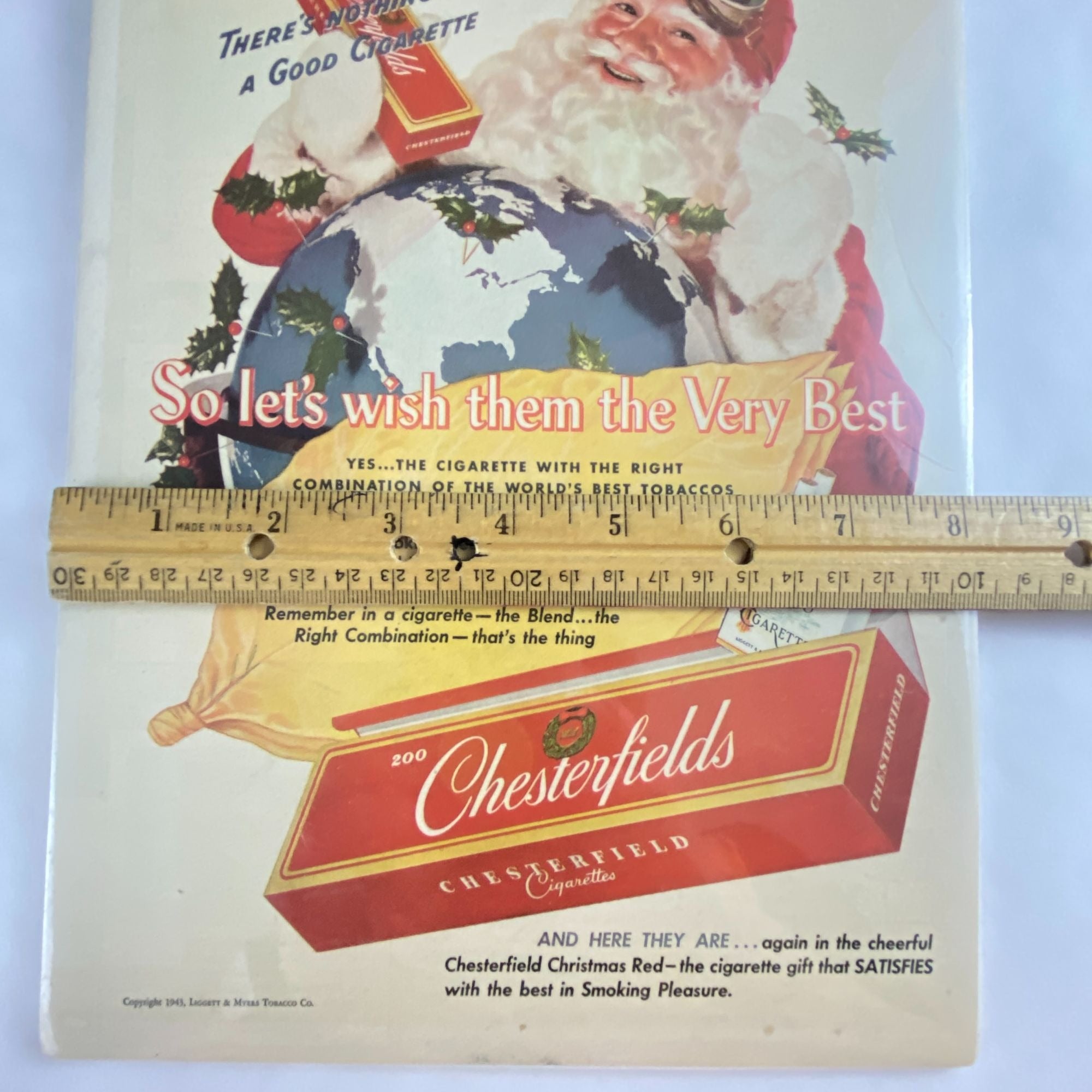 Vintage Christmas Cigarette Advertising Lot Of 2 Philip Morris & Chesterfield