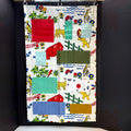 Vintage Handmade Hanging Pocket Organizer Retro Zoo Animal Print
