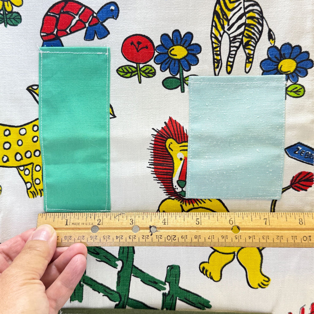 Vintage Handmade Hanging Pocket Organizer Retro Zoo Animal Print