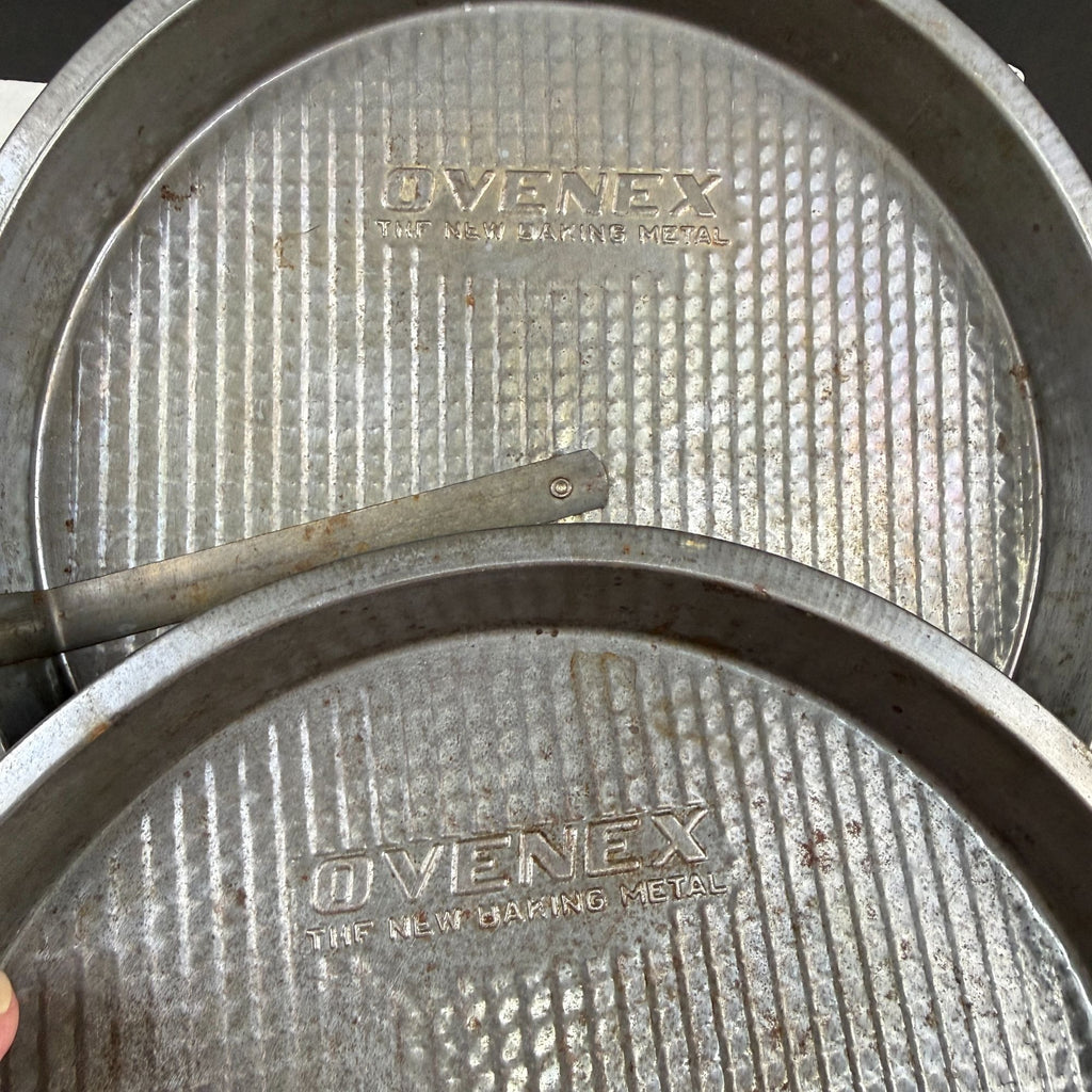 Vintage Ovenex Round Cake Pans with Slider Lot of 3