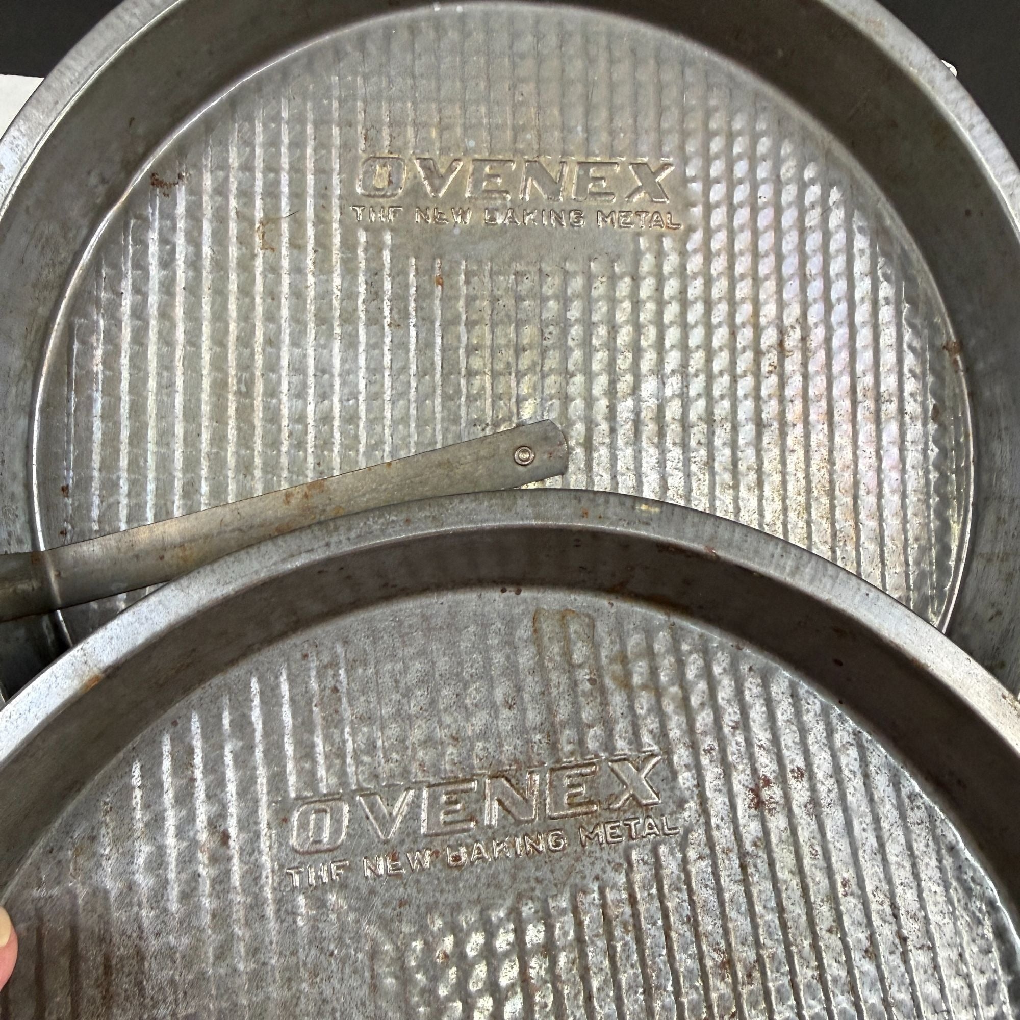 Vintage Ovenex Round Cake Pans with Slider Lot of 3