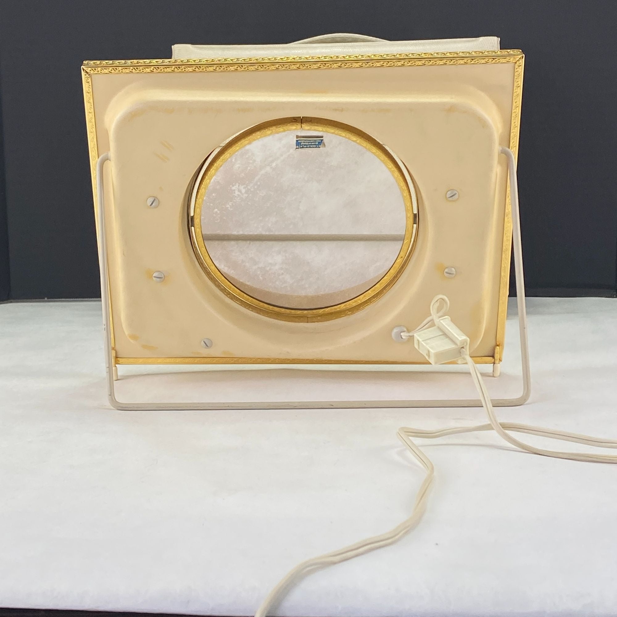 Vintage Matson Rose Lighted Makeup Mirror and Case