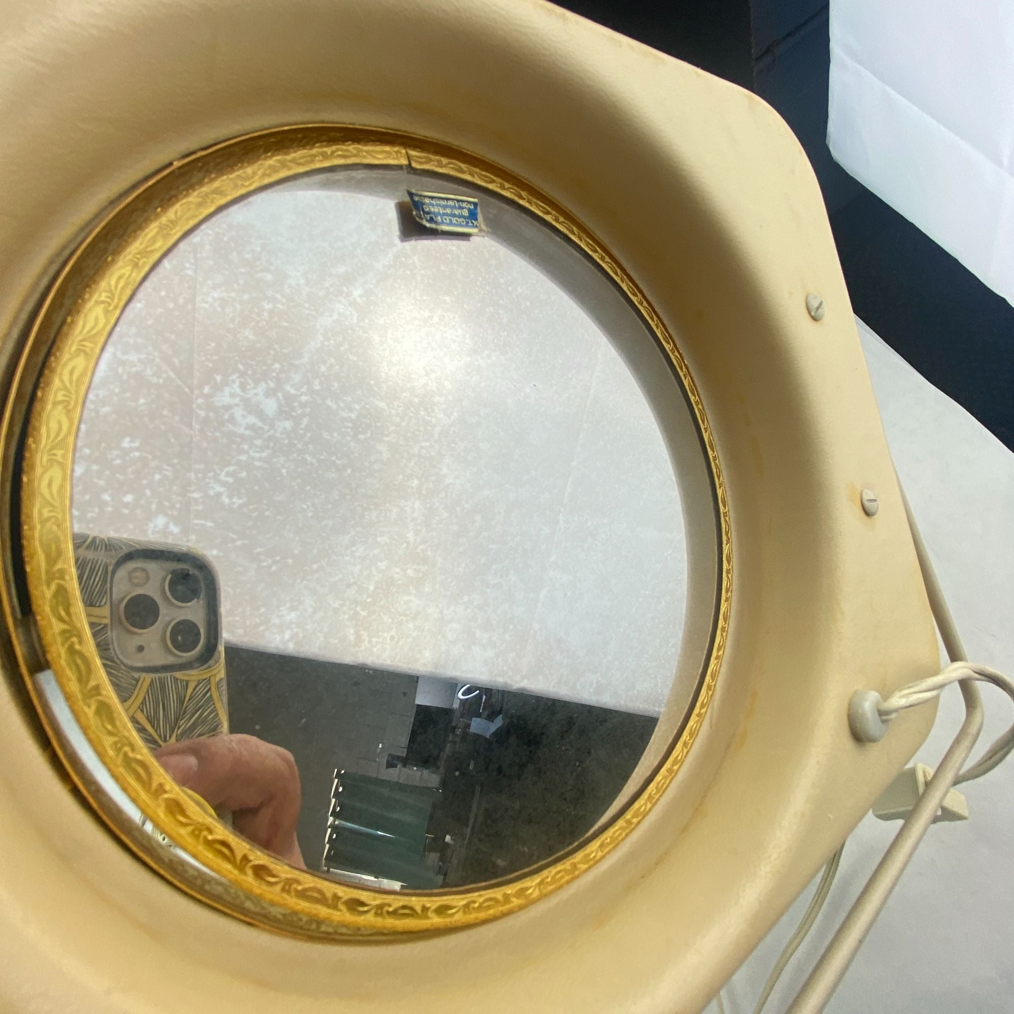 Vintage Matson Rose Lighted Makeup Mirror and Case