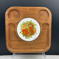 Vintage Goodwood Japan Wood and Tile Square Charcuterie Board