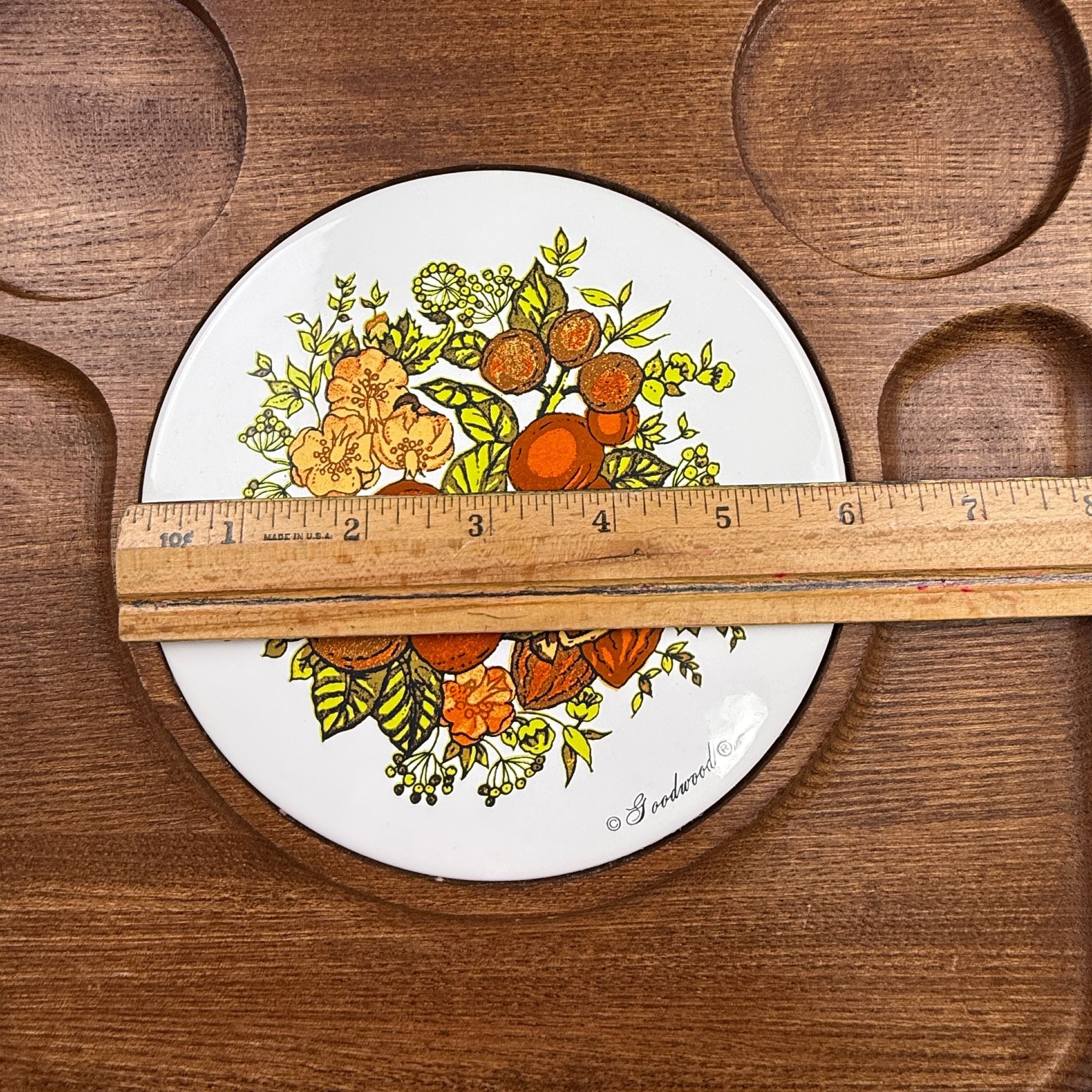 Vintage Goodwood Japan Wood and Tile Square Charcuterie Board