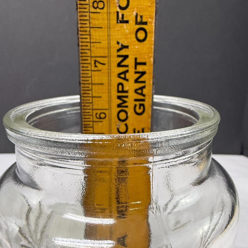 Vintage Planters Peanuts Mr Peanut Glass Apothecary Jars Diamond Fan Design Lot Of 2