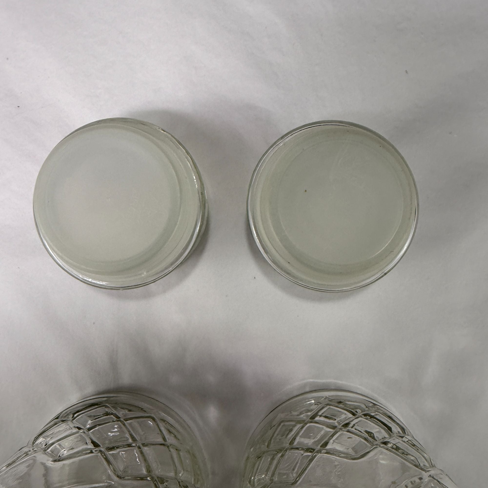 Vintage Planters Peanuts Mr Peanut Glass Apothecary Jars Diamond Fan Design Lot Of 2
