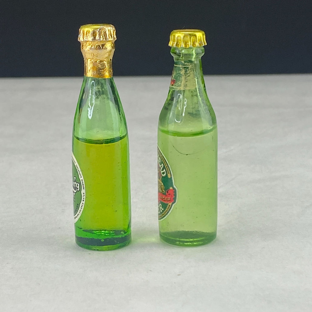 Vintage Miniature 3" Bottles Lot of 2 Carlsberg Beer and Moosehead Beer