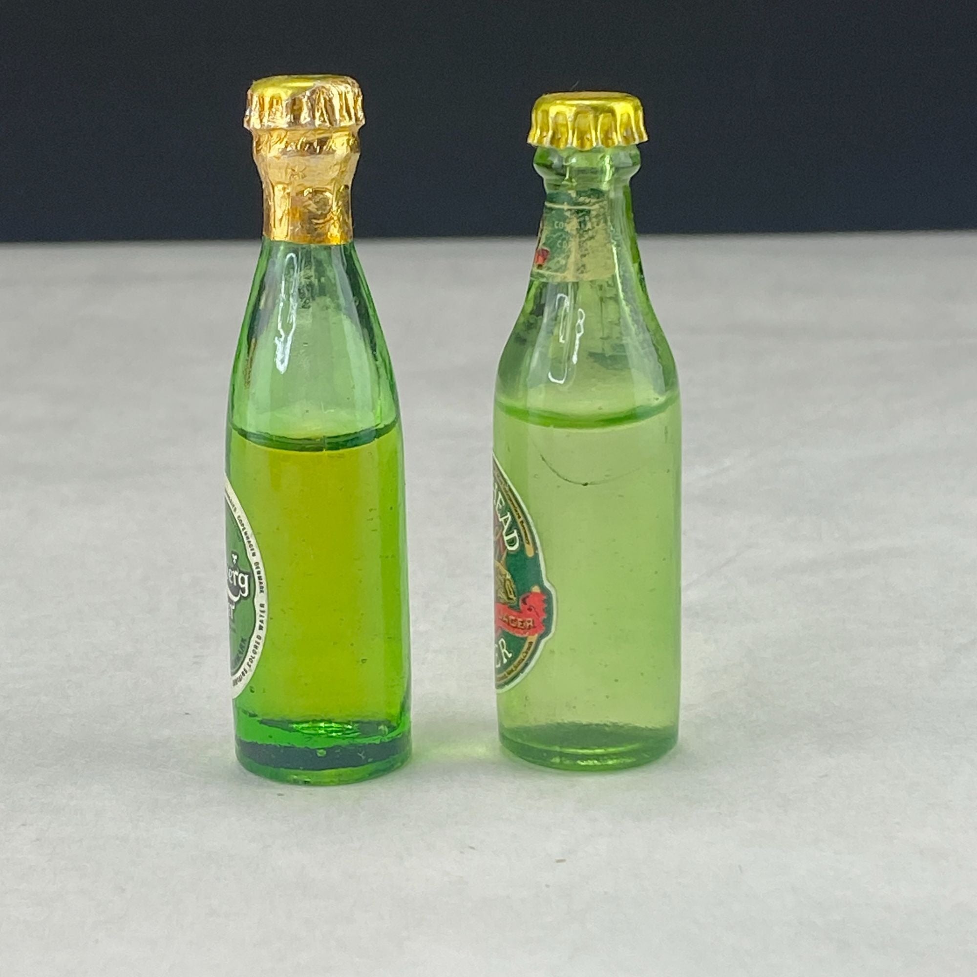 Vintage Miniature 3" Bottles Lot of 2 Carlsberg Beer and Moosehead Beer