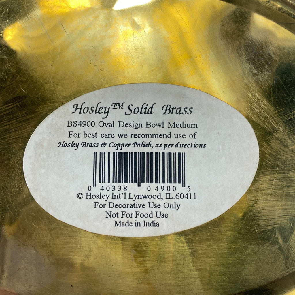Vintage Hosley Solid Brass Handled Embossed Oval Planter