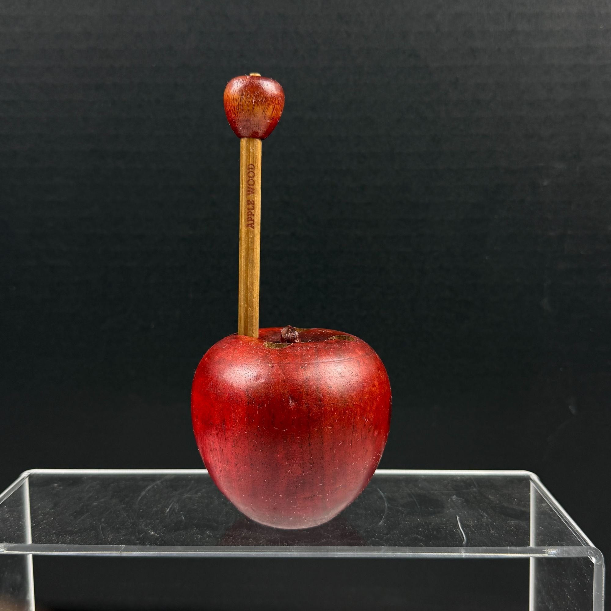 Vintage Wood Apple Pencil Holder With Matching Apple Wood Pencil