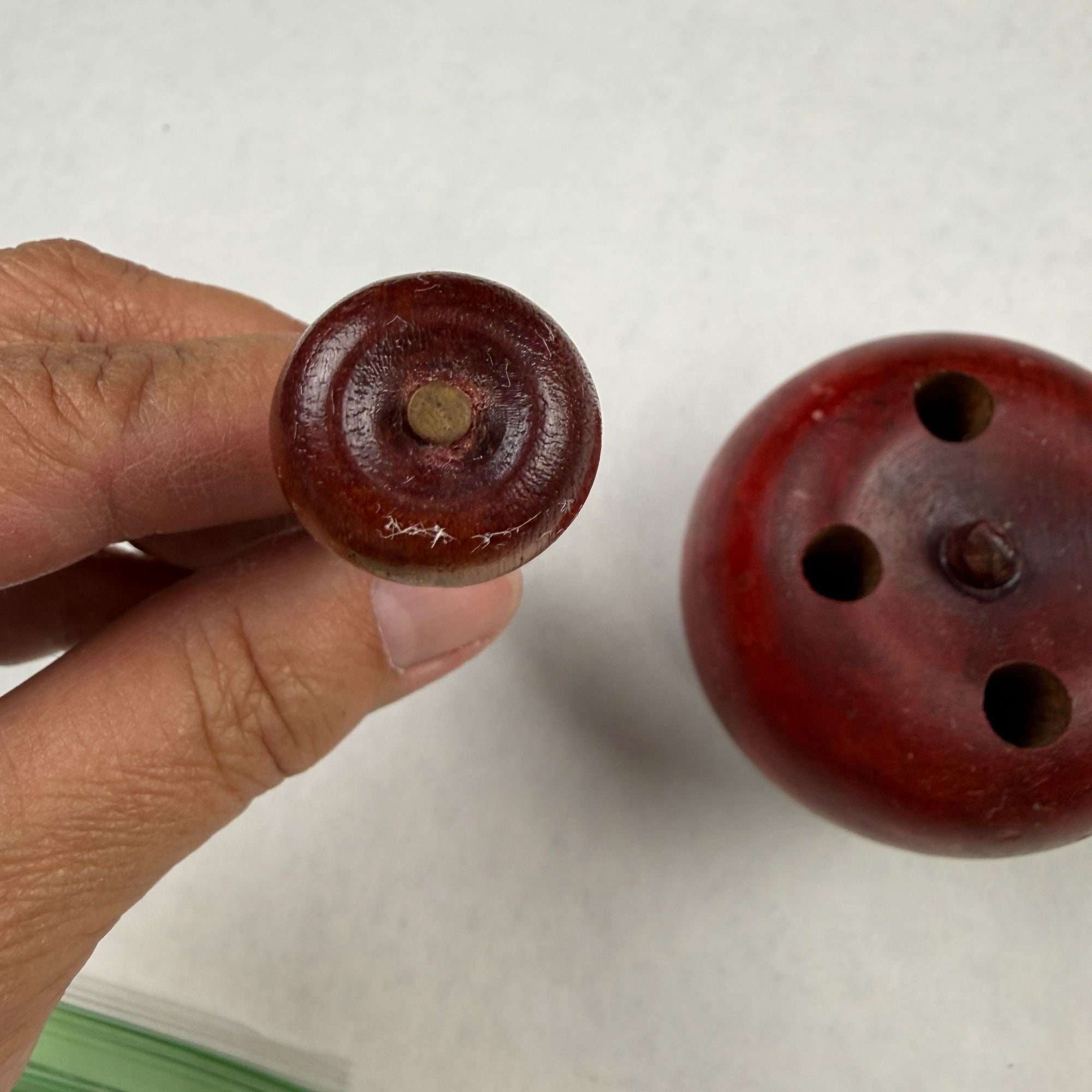 Vintage Wood Apple Pencil Holder With Matching Apple Wood Pencil