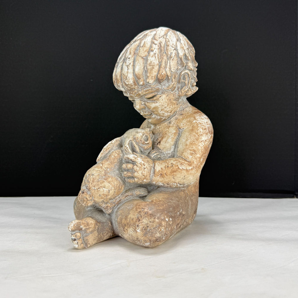 Vintage Austin Products Miro Musulin Boy and Rabbit Playmates Sculpture