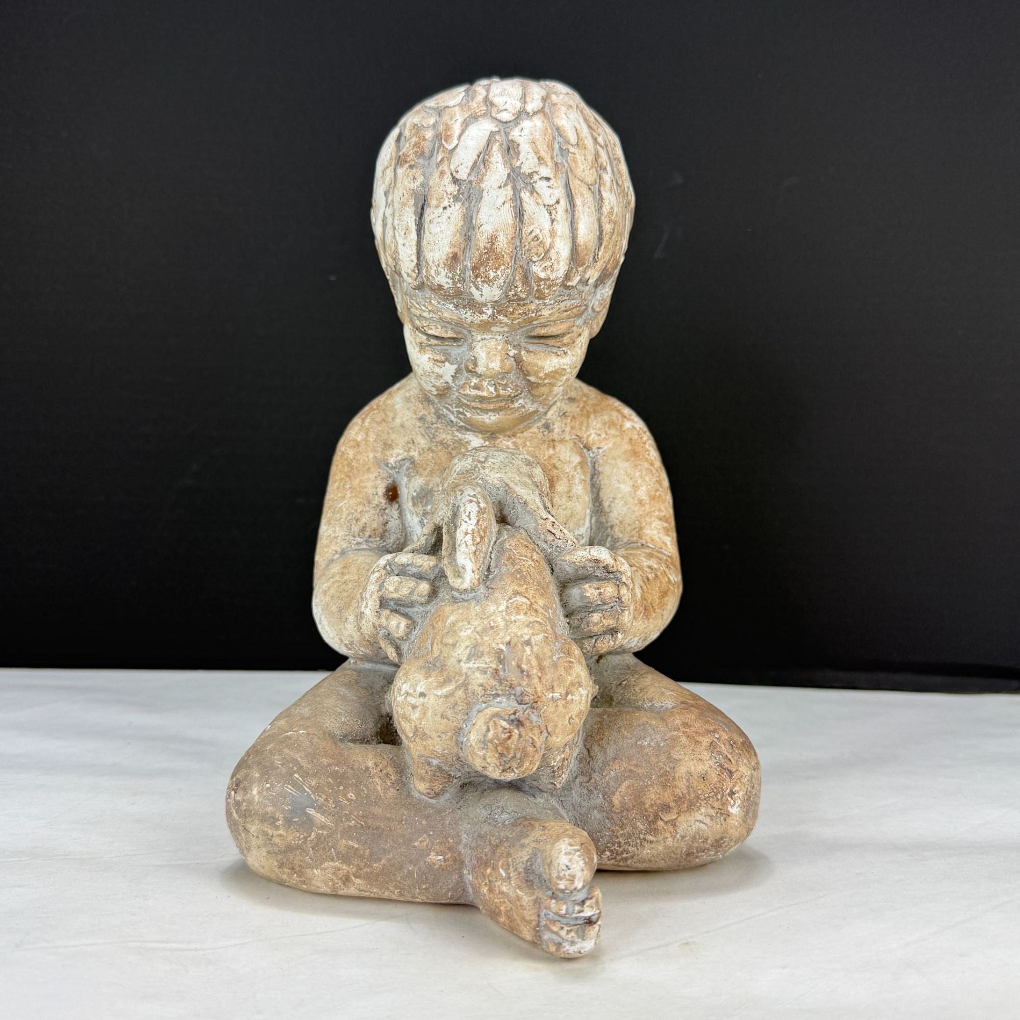 Vintage Austin Products Miro Musulin Boy and Rabbit Playmates Sculpture