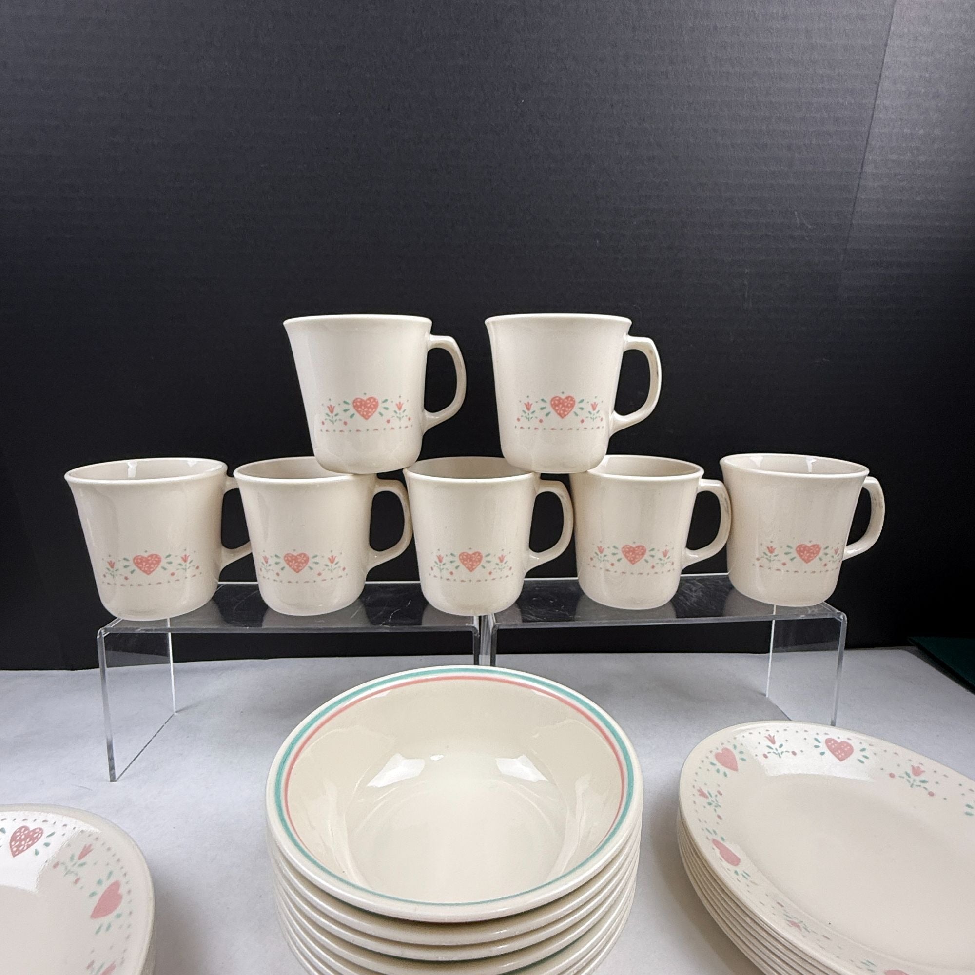 Vintage Corelle Forever Yours Dishes for 6 Plus Extras