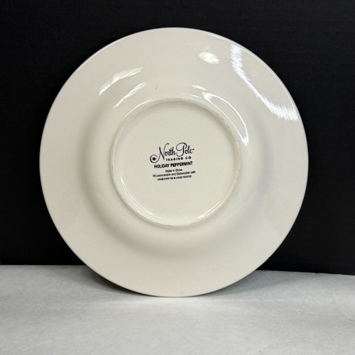 North Pole Trading Co Holiday Peppermint Christmas Dessert Salad Plate