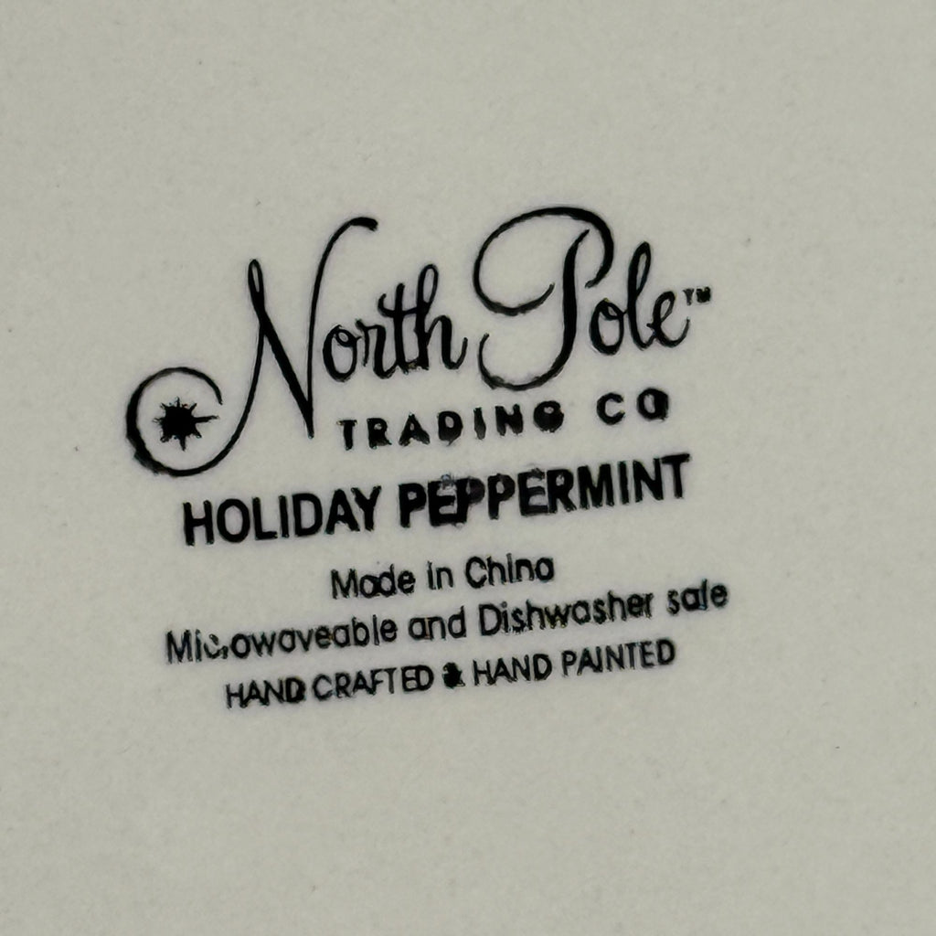 North Pole Trading Co Holiday Peppermint Christmas Dessert Salad Plate