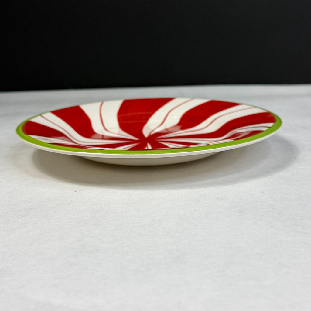 North Pole Trading Co Holiday Peppermint Christmas Dessert Salad Plate