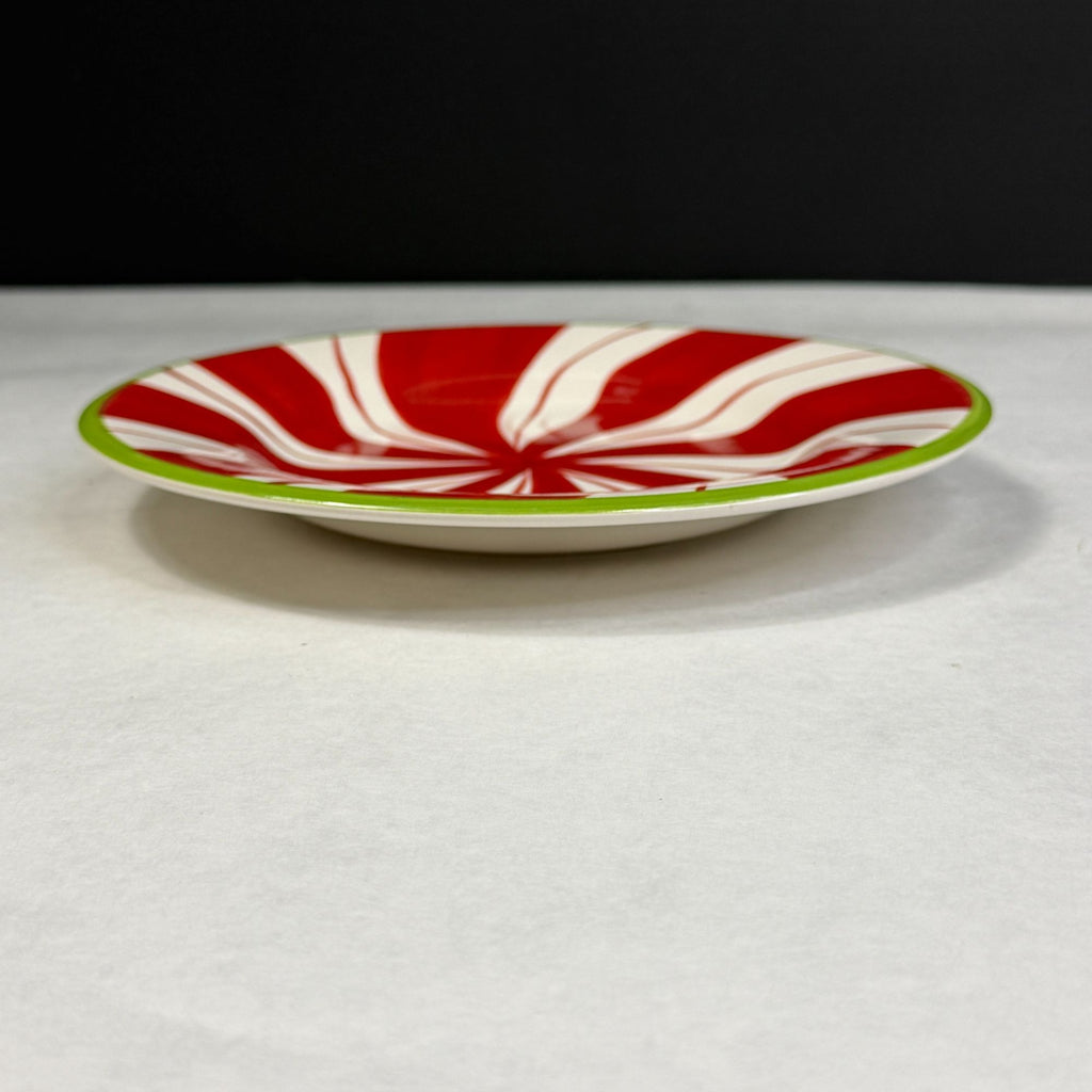 North Pole Trading Co Holiday Peppermint Christmas Dessert Salad Plate