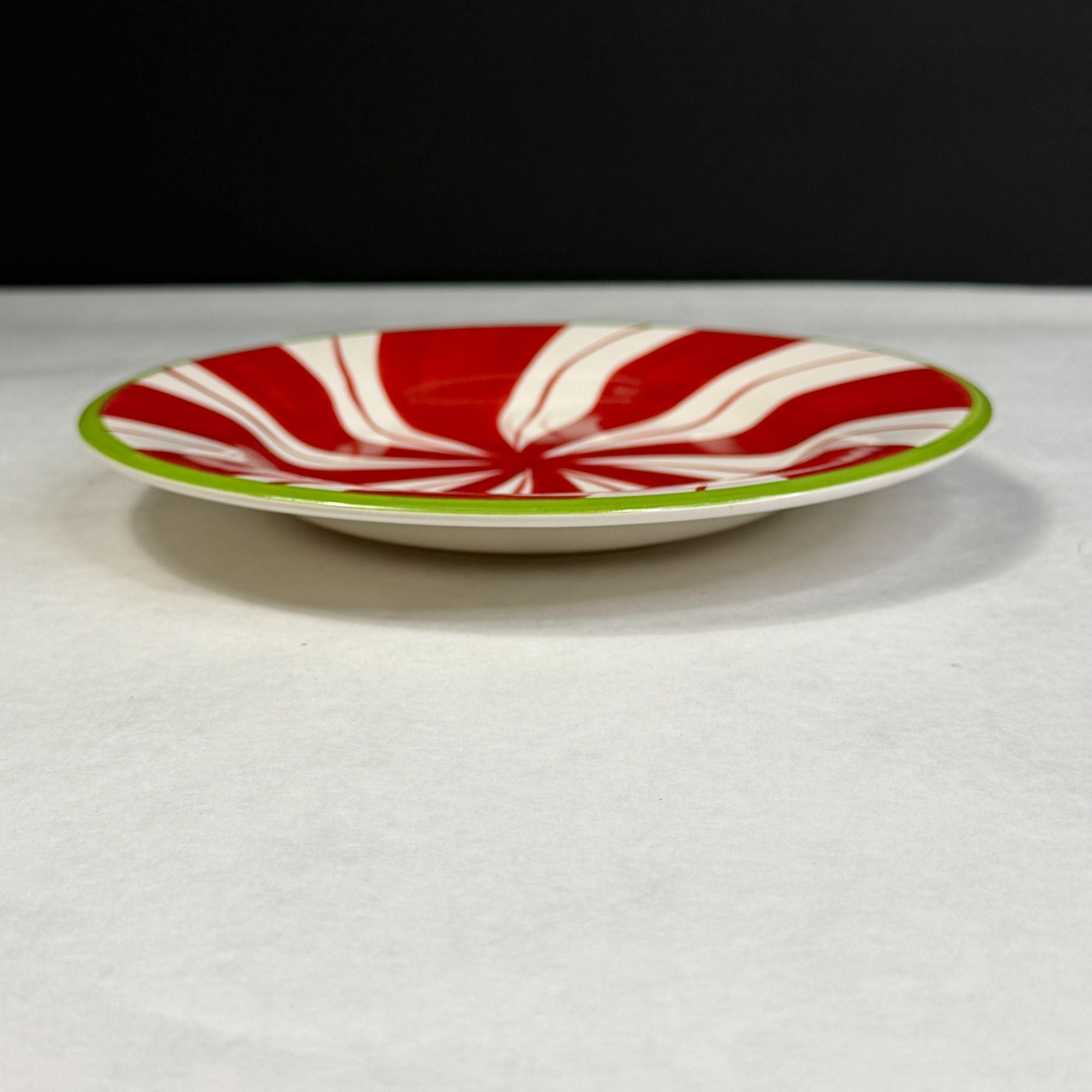 North Pole Trading Co Holiday Peppermint Christmas Dessert Salad Plate