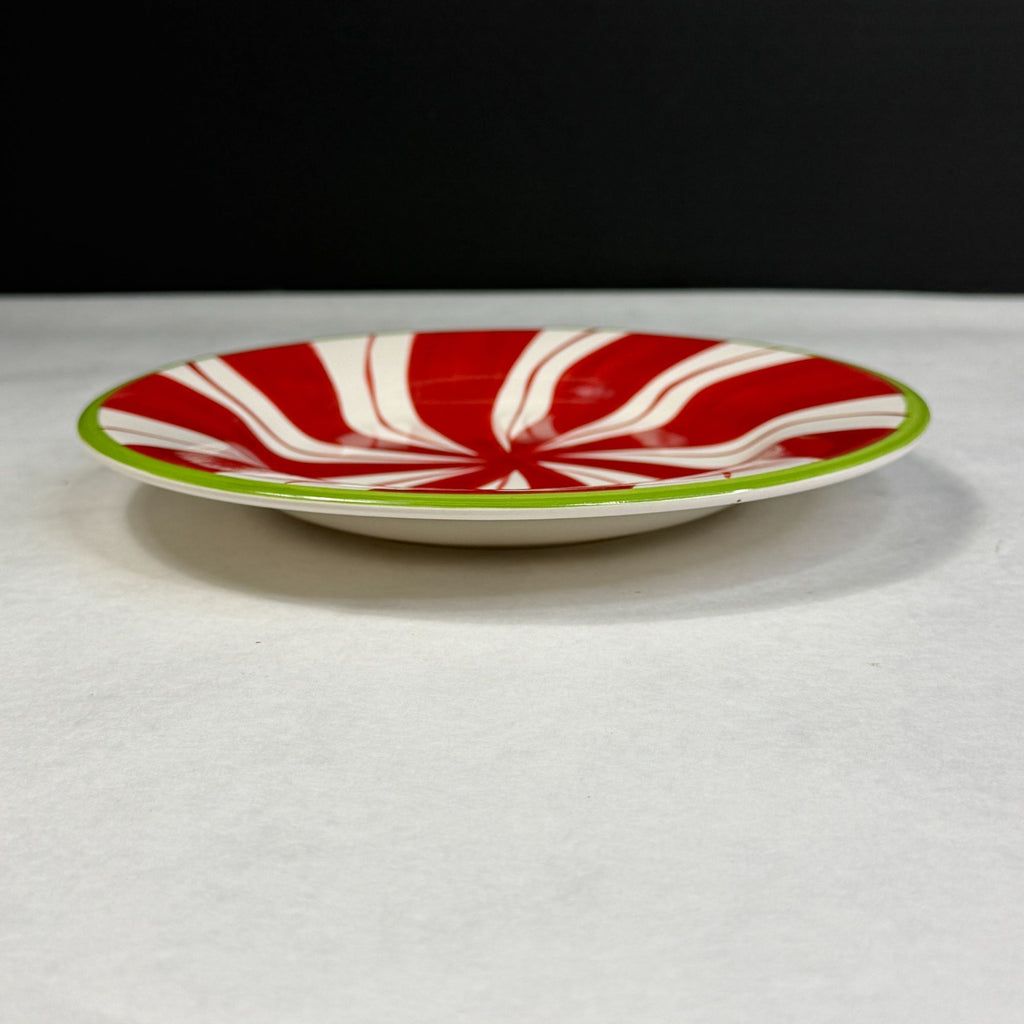 North Pole Trading Co Holiday Peppermint Christmas Dessert Salad Plate