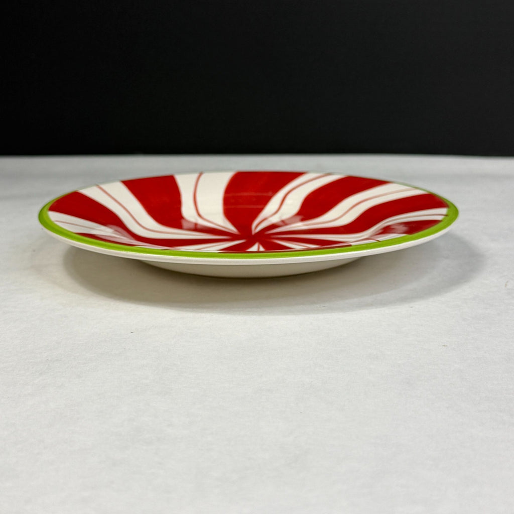 North Pole Trading Co Holiday Peppermint Christmas Dessert Salad Plate