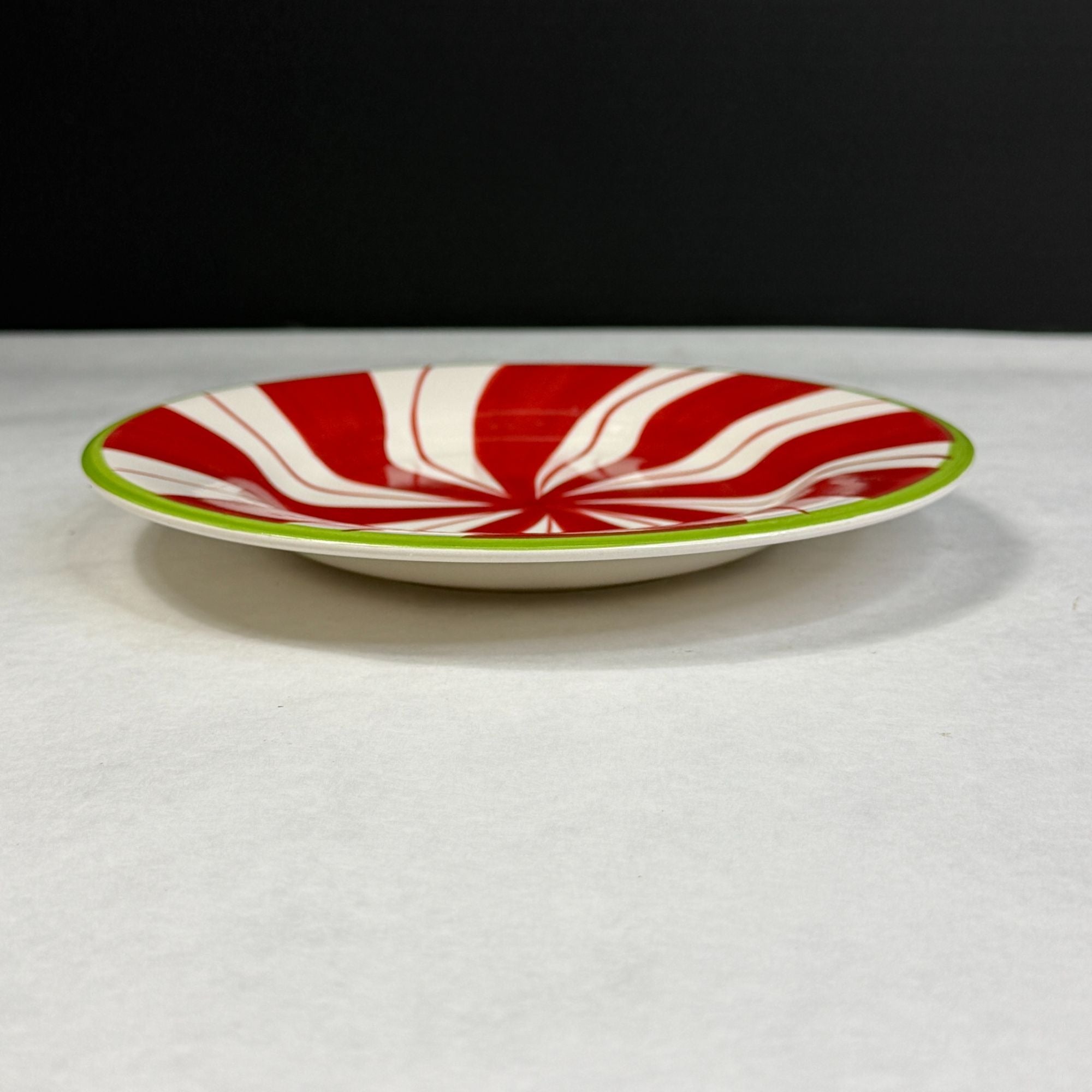 North Pole Trading Co Holiday Peppermint Christmas Dessert Salad Plate