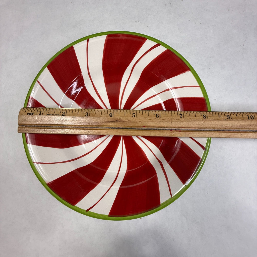 North Pole Trading Co Holiday Peppermint Christmas Dessert Salad Plate