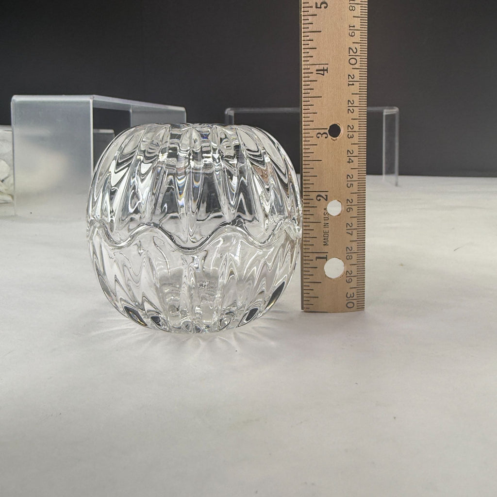 Vintage ACC Yugoslavia 24% Lead Crystal Trinket Boxes Set of 2