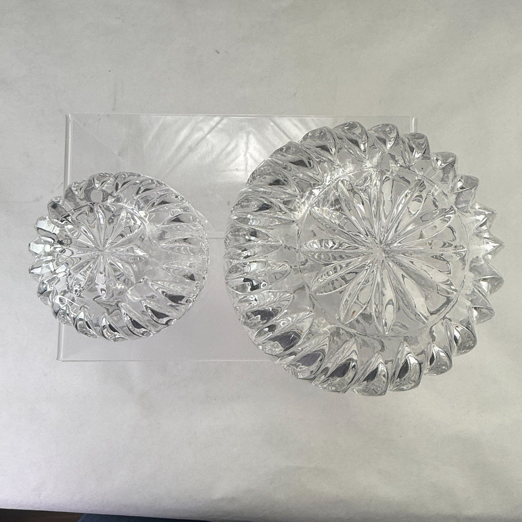 Vintage ACC Yugoslavia 24% Lead Crystal Trinket Boxes Set of 2