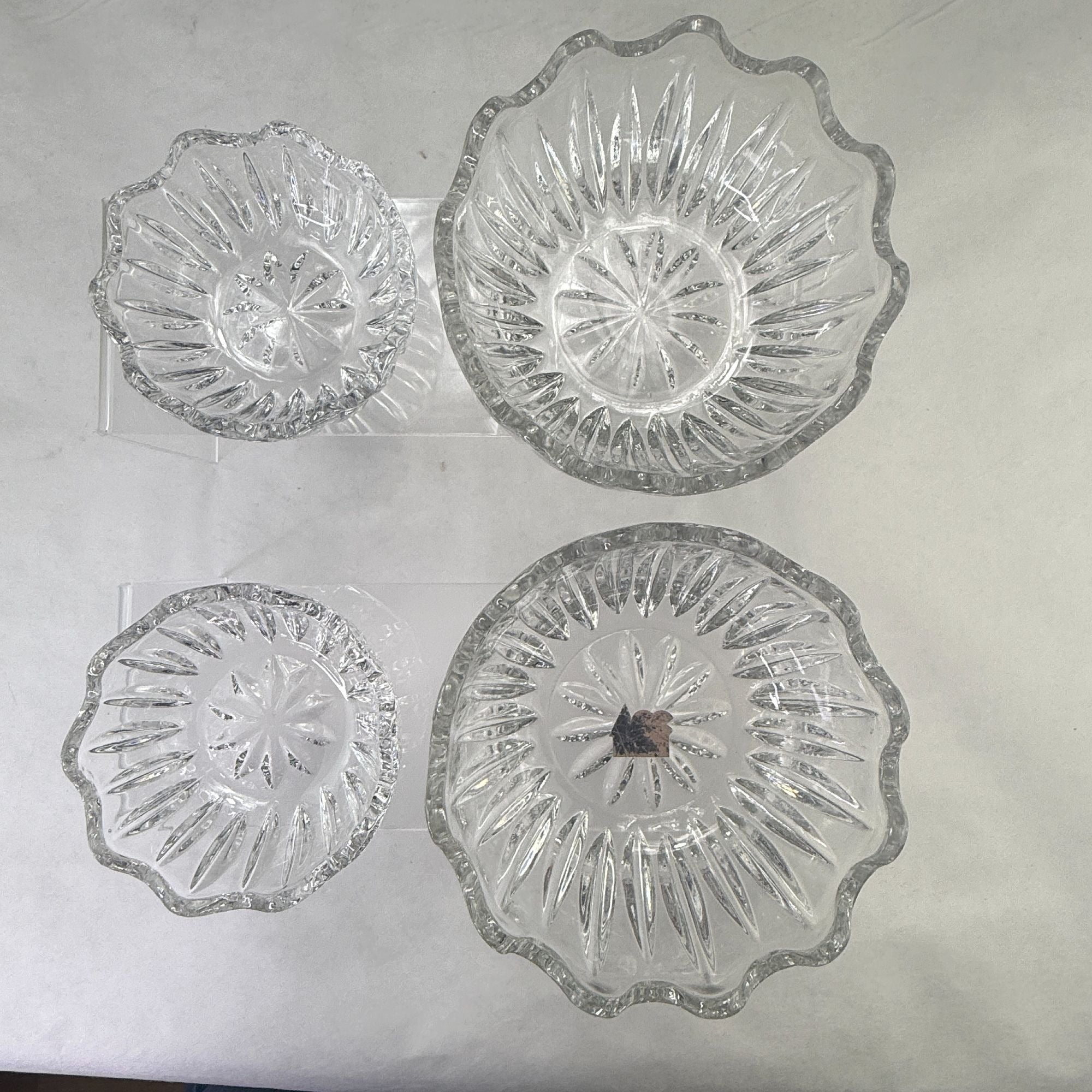 Vintage ACC Yugoslavia 24% Lead Crystal Trinket Boxes Set of 2