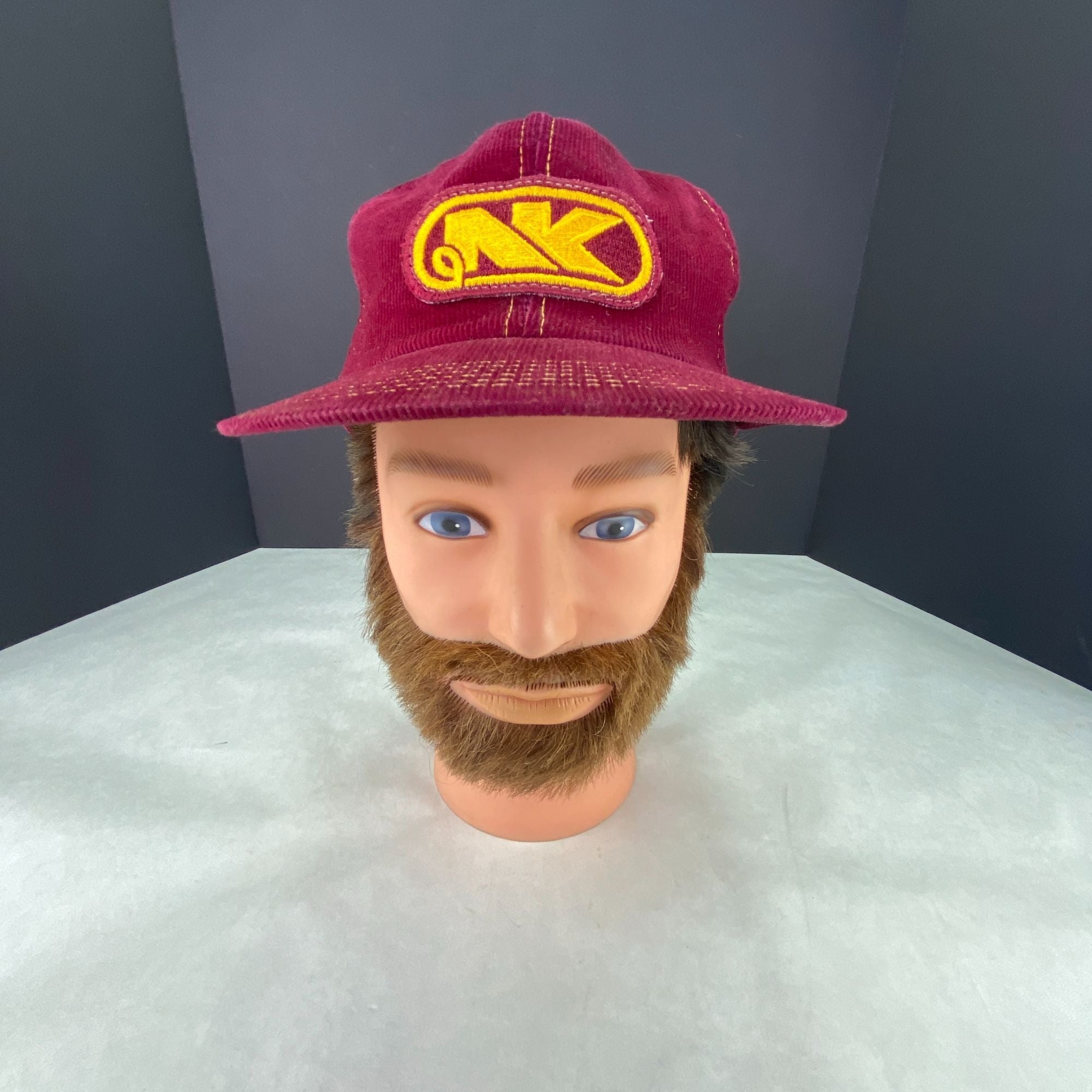 Vintage NK Northrup King Seed Corduroy Snapback Farm Trucker Cap Hat