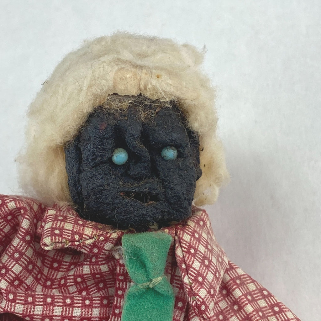Vintage Dried Apple Head Folk Art Doll in Rocking Chair