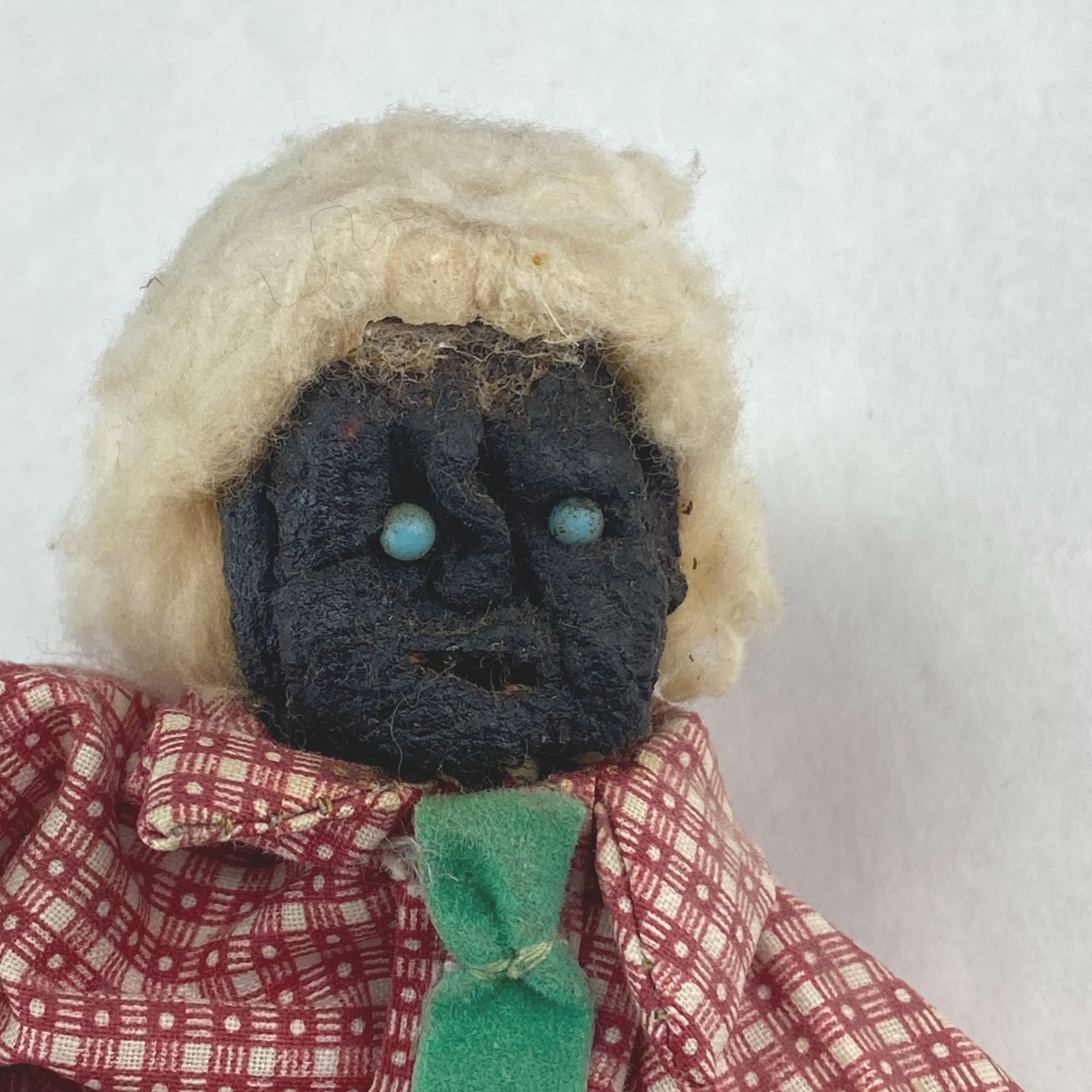 Vintage Dried Apple Head Folk Art Doll in Rocking Chair