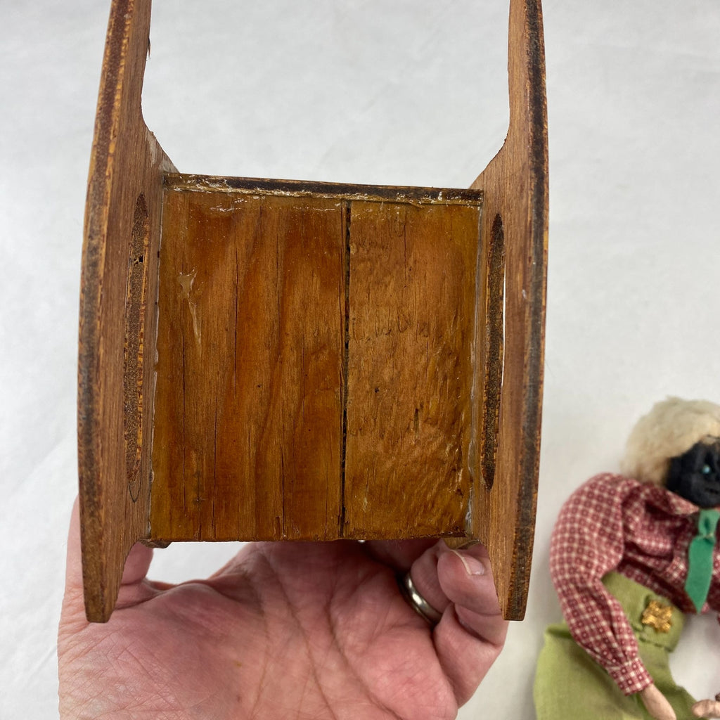 Vintage Dried Apple Head Folk Art Doll in Rocking Chair