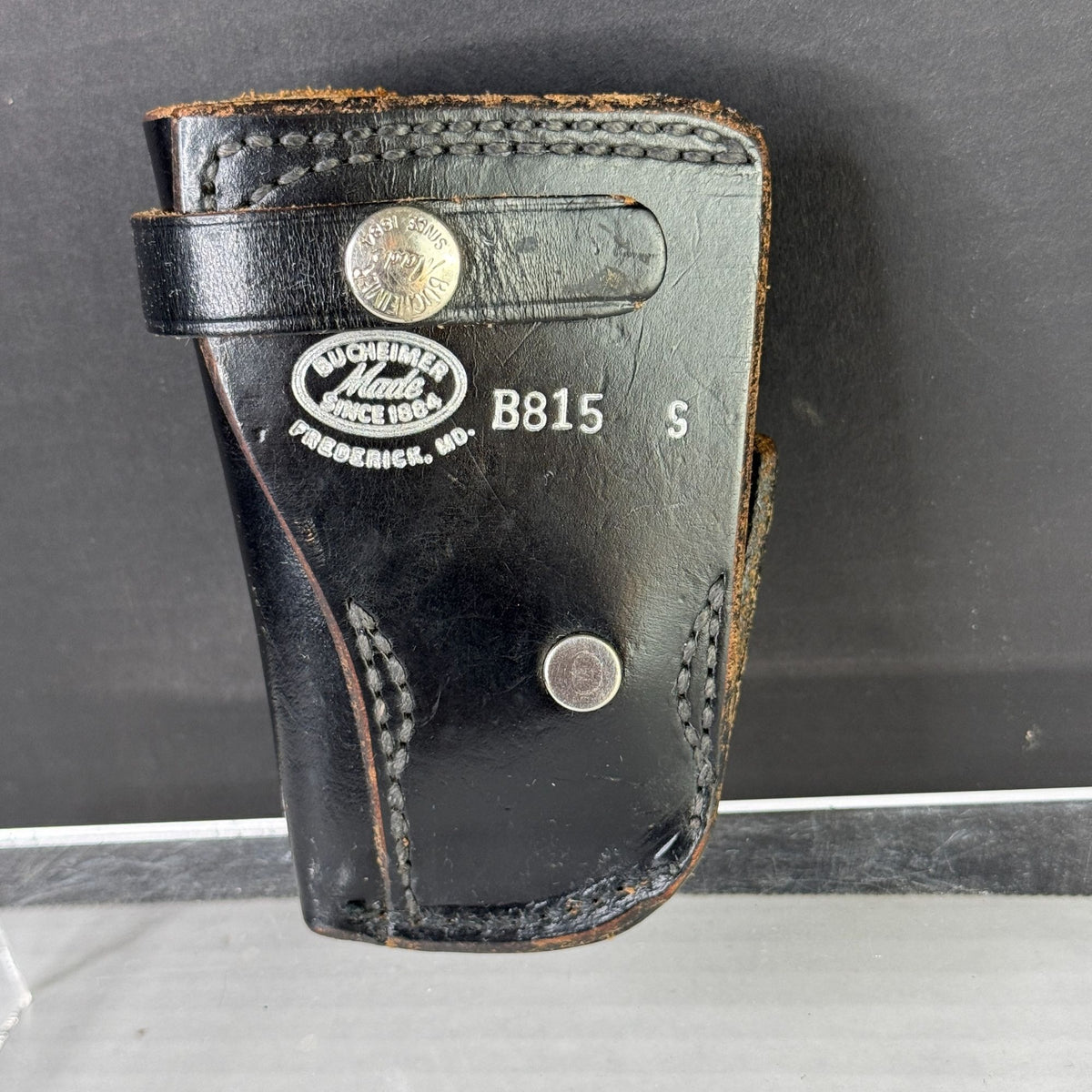 Vintage Bucheimer B815 S Black Leather Belt Holster Frederick MD USA