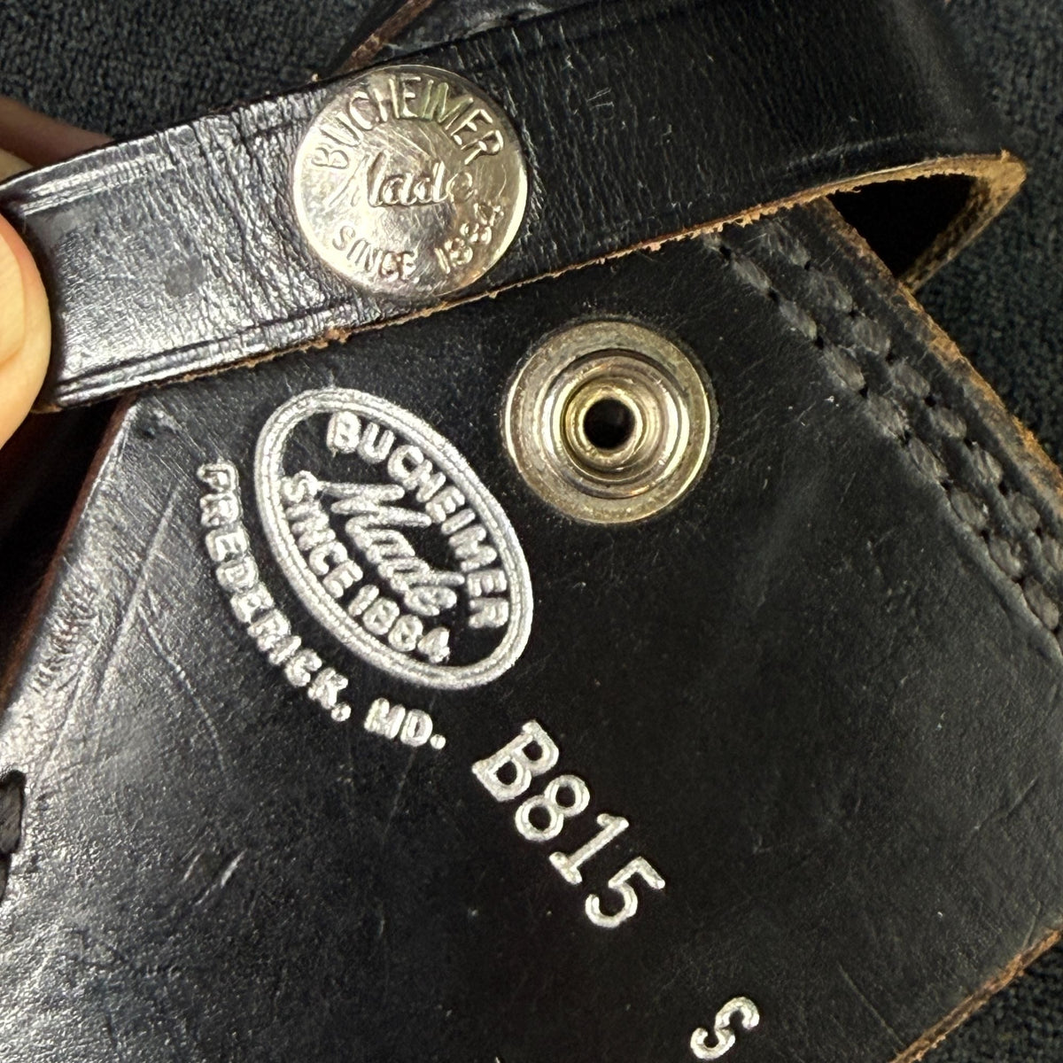 Vintage Bucheimer B815 S Black Leather Belt Holster Frederick MD USA