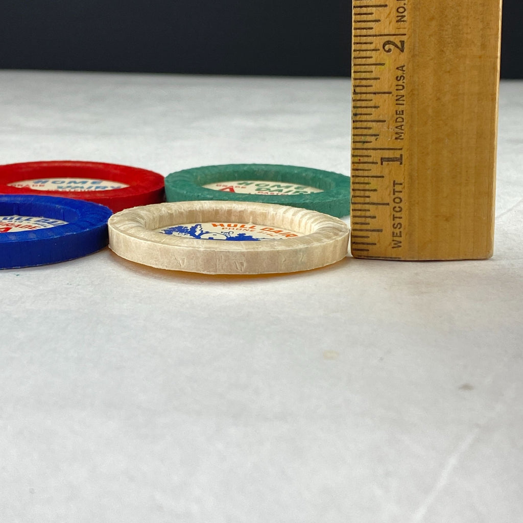 Vintage Unused Iowa Milk Bottle Caps from Hull and Home Dairy Lot of 4