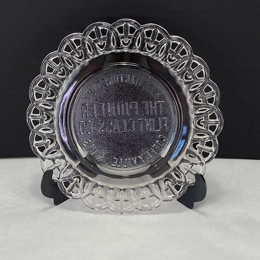 Vintage The Pioneer Flint Glass CO Advertising Plate
