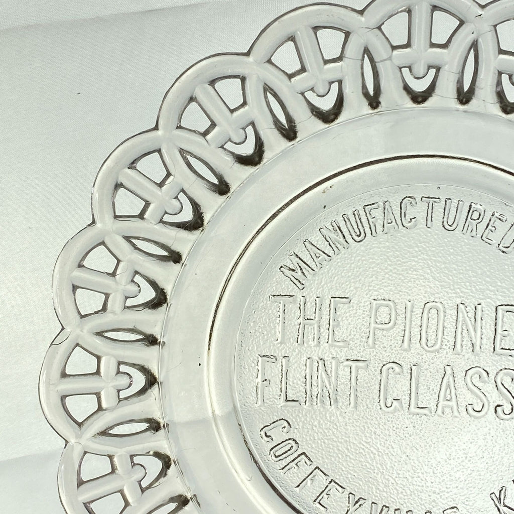 Vintage The Pioneer Flint Glass CO Advertising Plate
