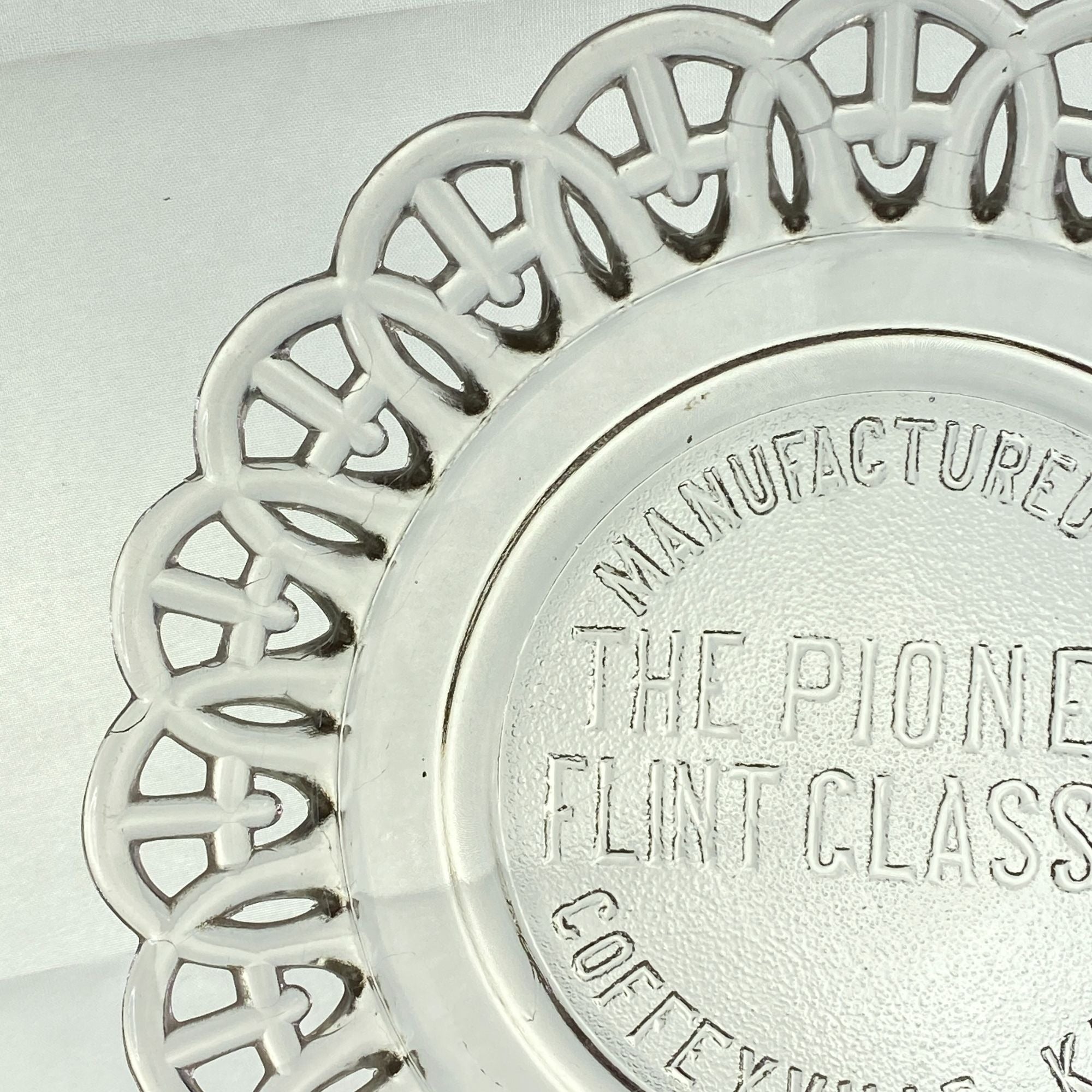Vintage The Pioneer Flint Glass CO Advertising Plate