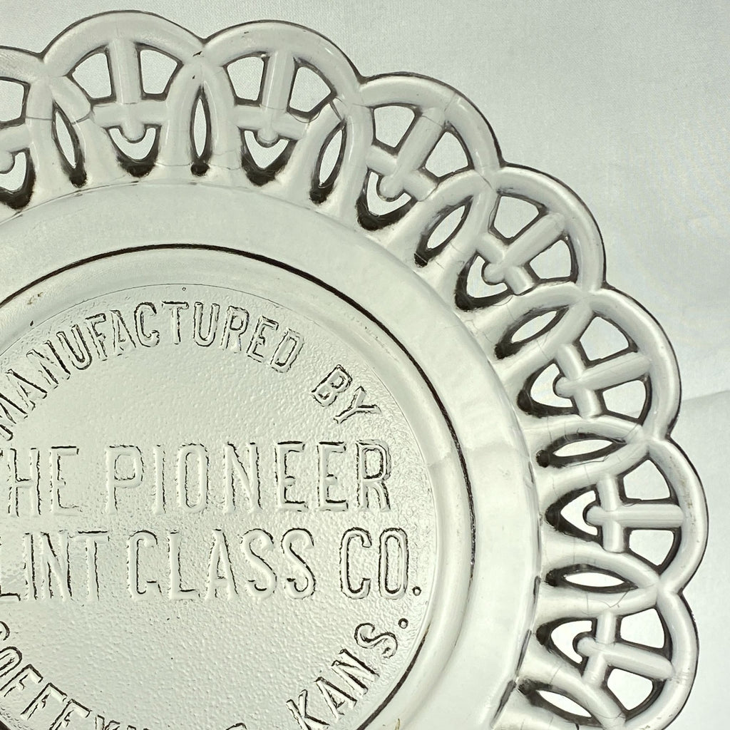 Vintage The Pioneer Flint Glass CO Advertising Plate