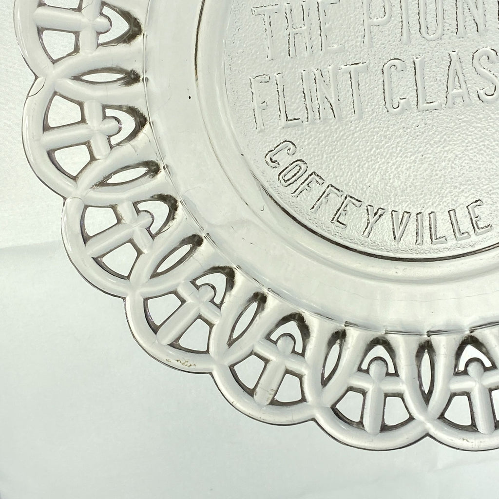 Vintage The Pioneer Flint Glass CO Advertising Plate