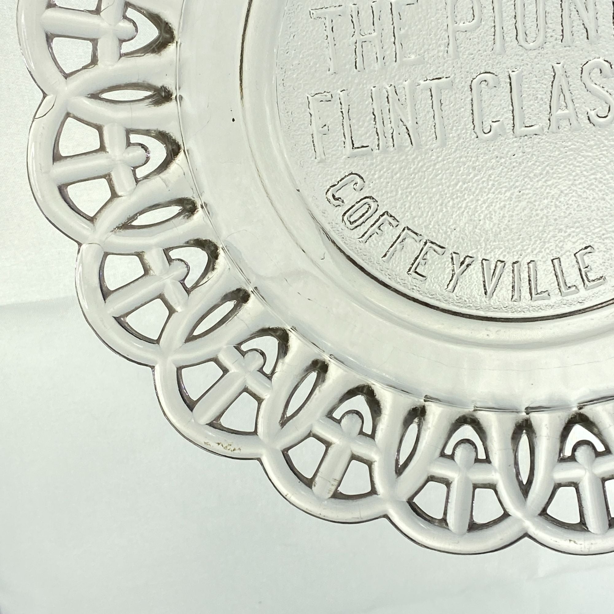 Vintage The Pioneer Flint Glass CO Advertising Plate