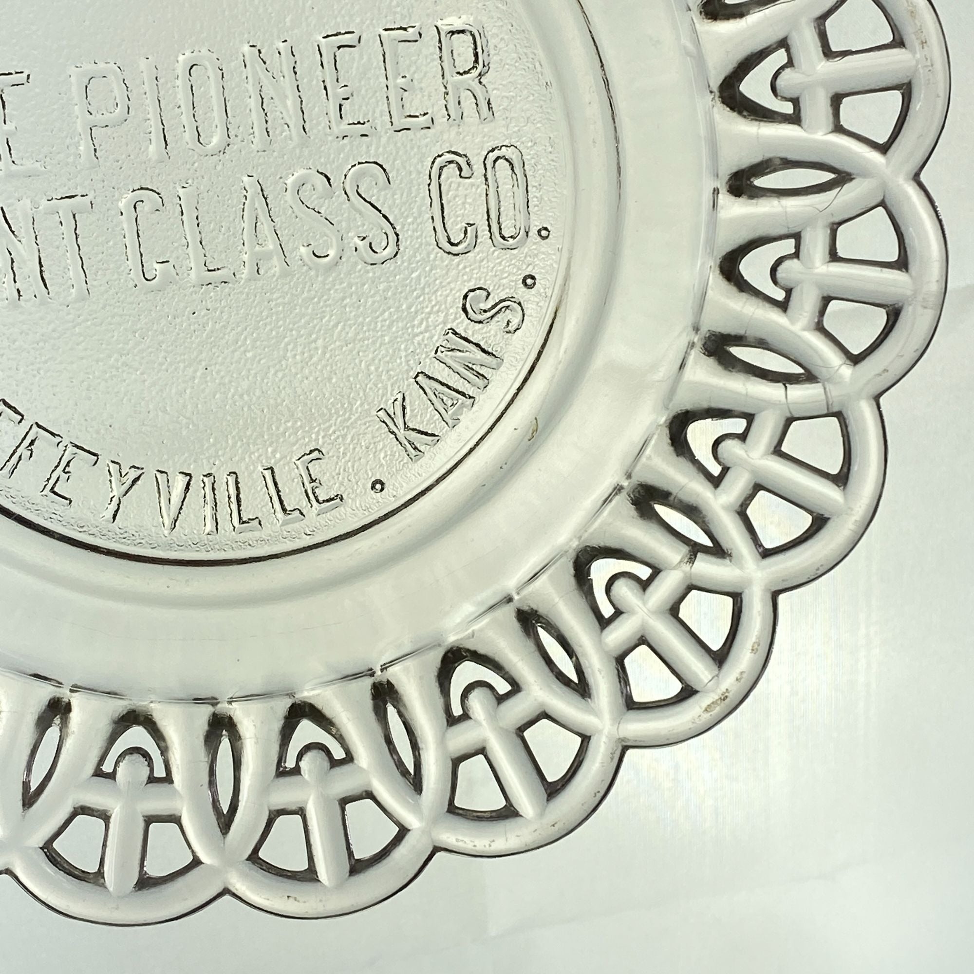 Vintage The Pioneer Flint Glass CO Advertising Plate