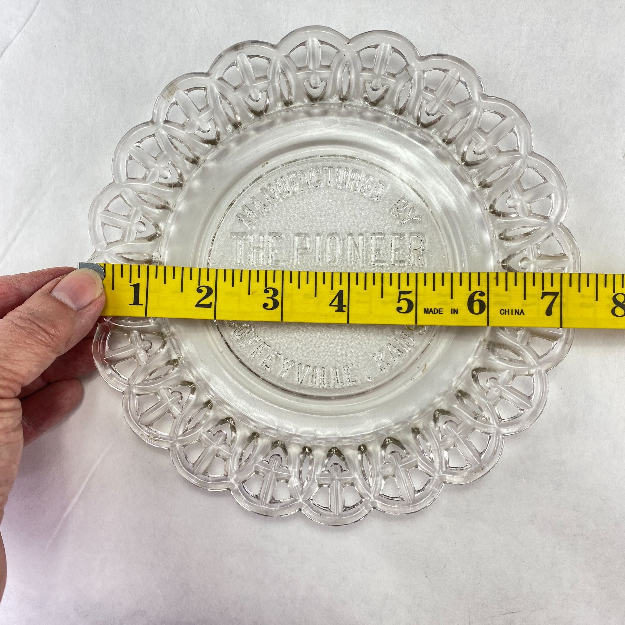 Vintage The Pioneer Flint Glass CO Advertising Plate