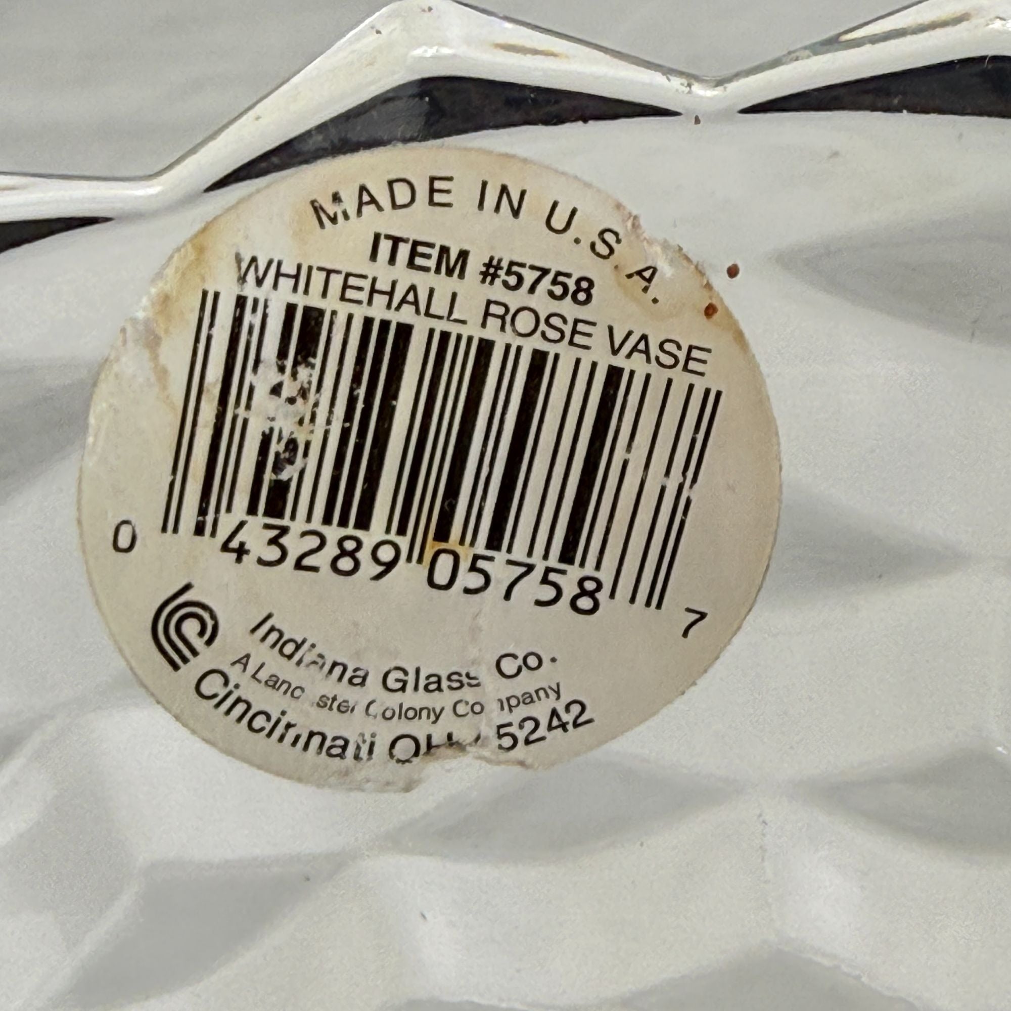 Vintage Indiana Colony Whitehall Cube Pattern Vase Clear 10"